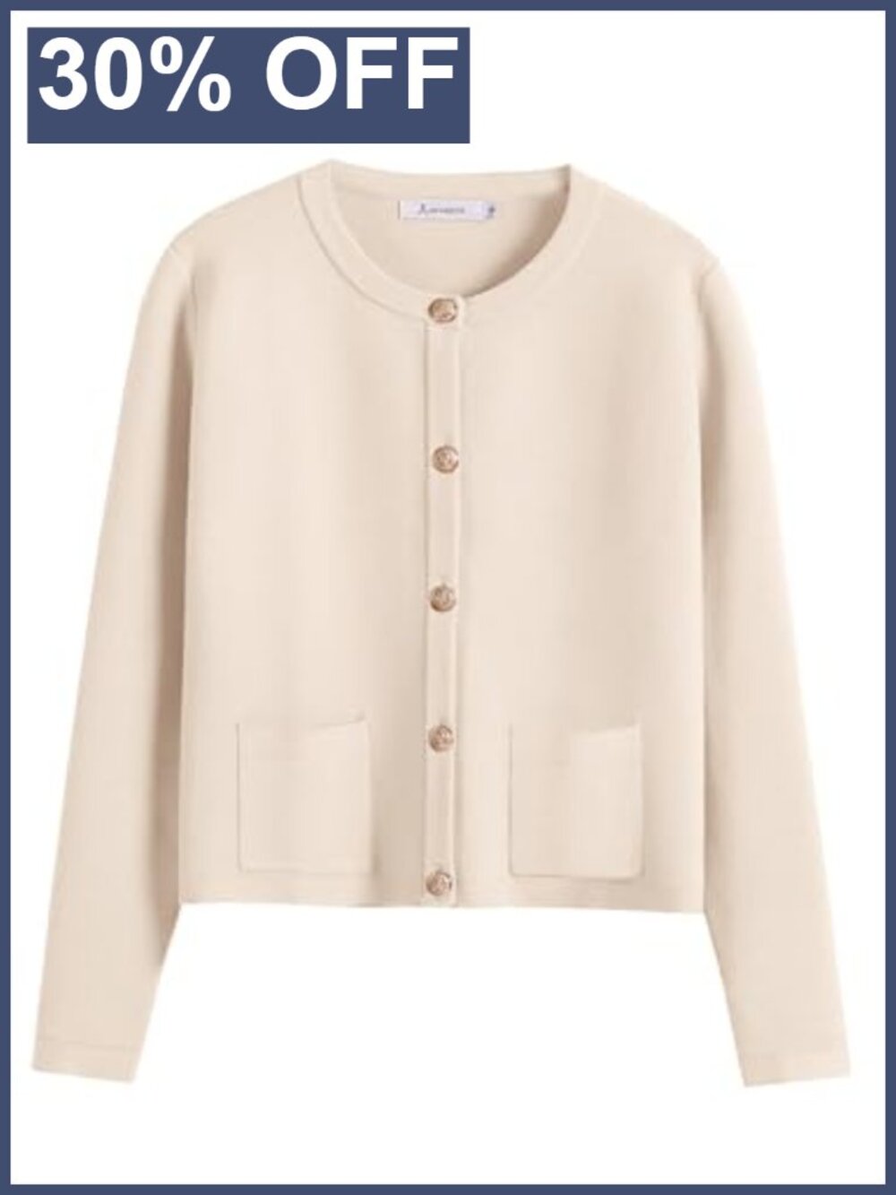 Women's Button Down Cropped Striped Cardigan Sweater Long Sleeve